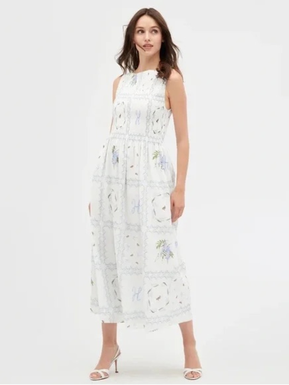 Hill House White Floral Maxi Dress